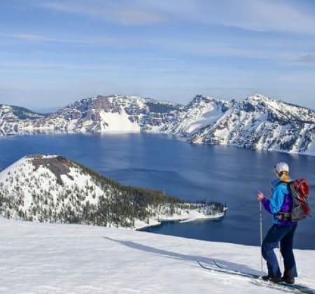 Crater Lake Skier